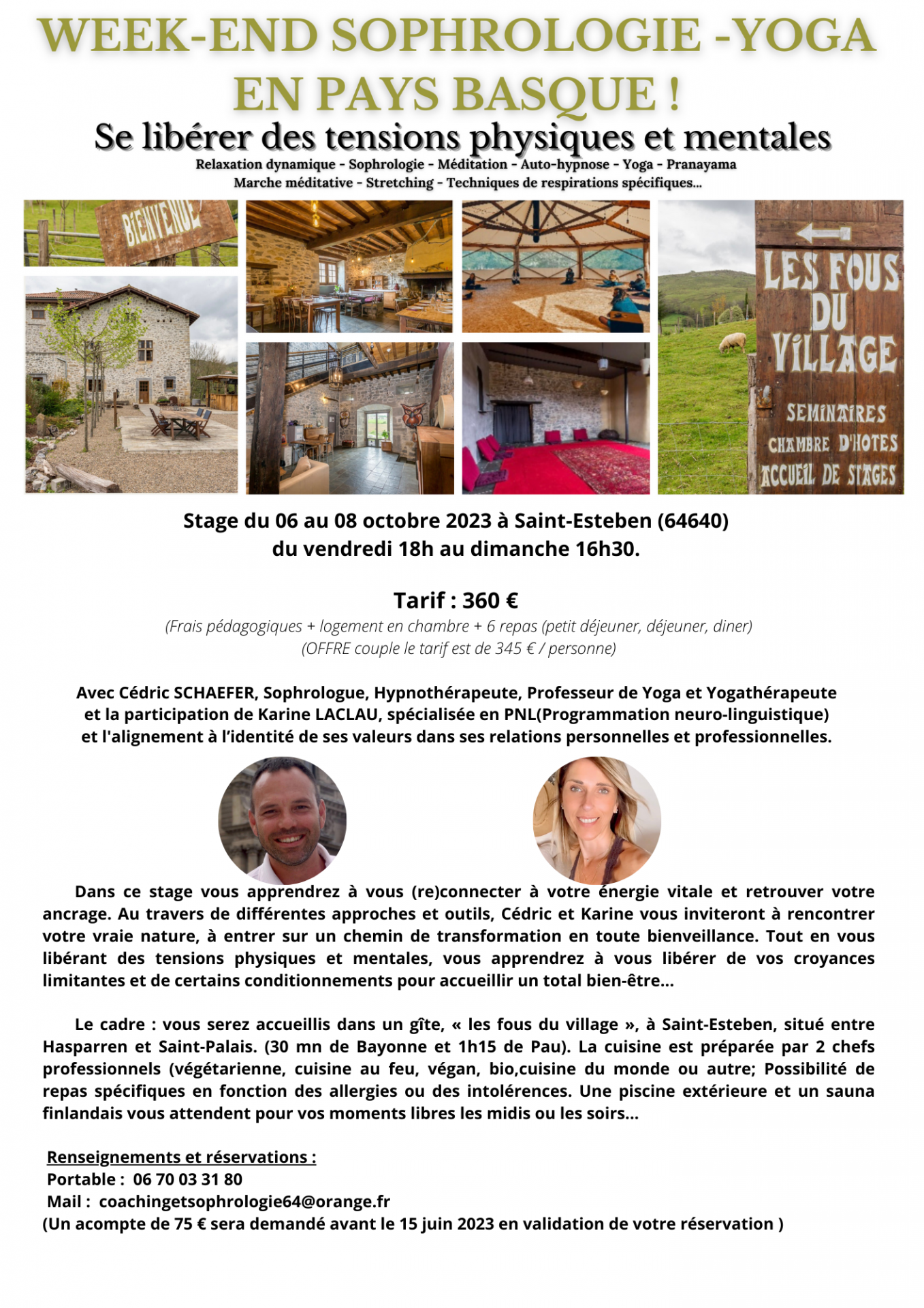 Stage sophrologie yoga en pays basque